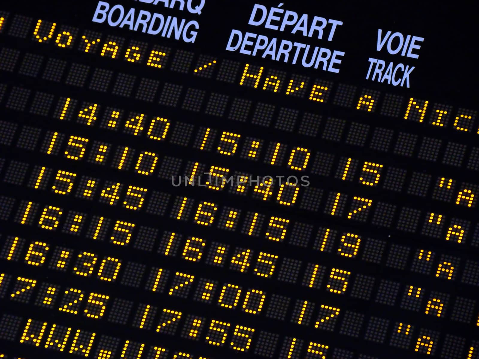 Train station information board