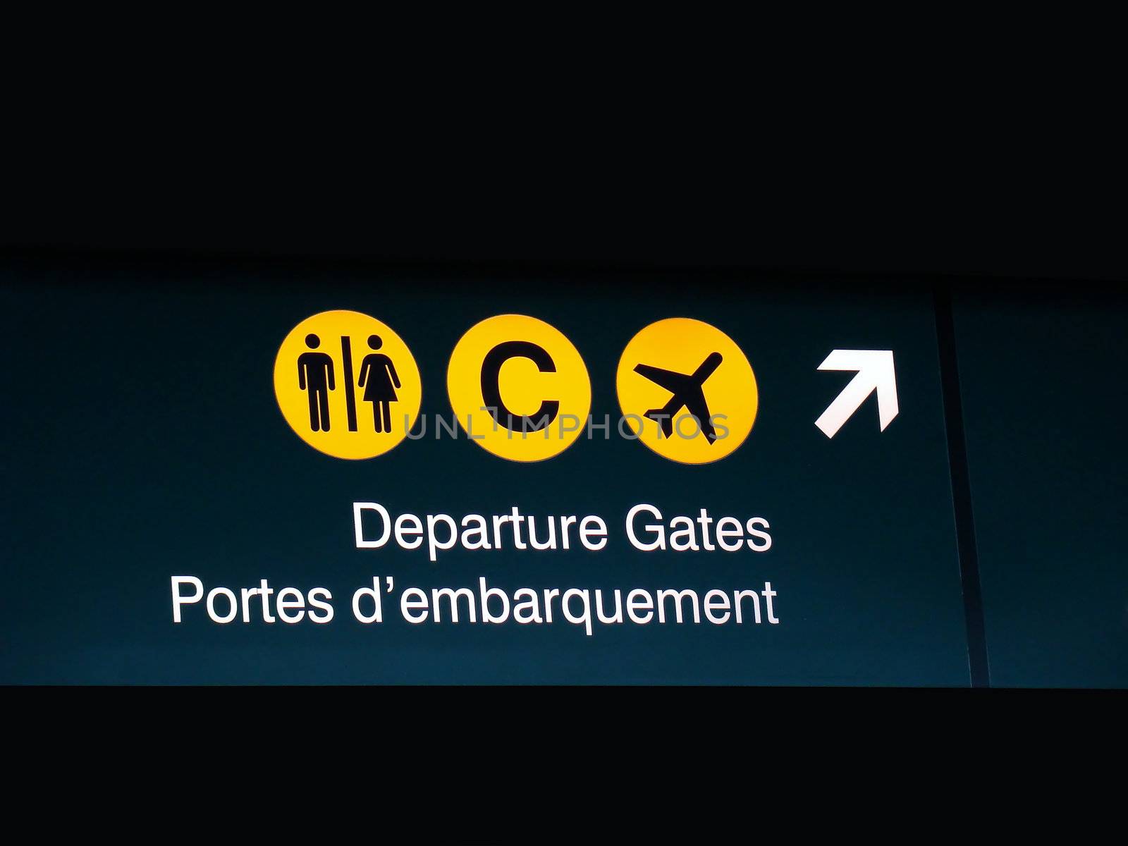 Departure gates sign, Canadian International Airport