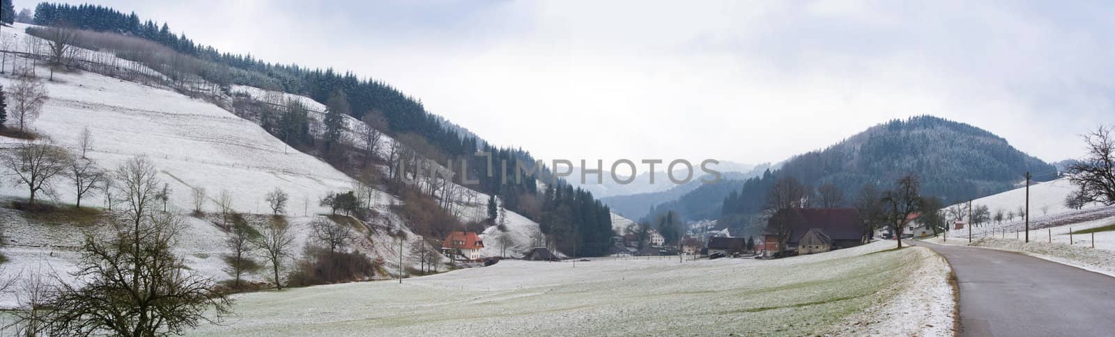 snow landscape, panorama at Germany, nearly Feldberg by anobis