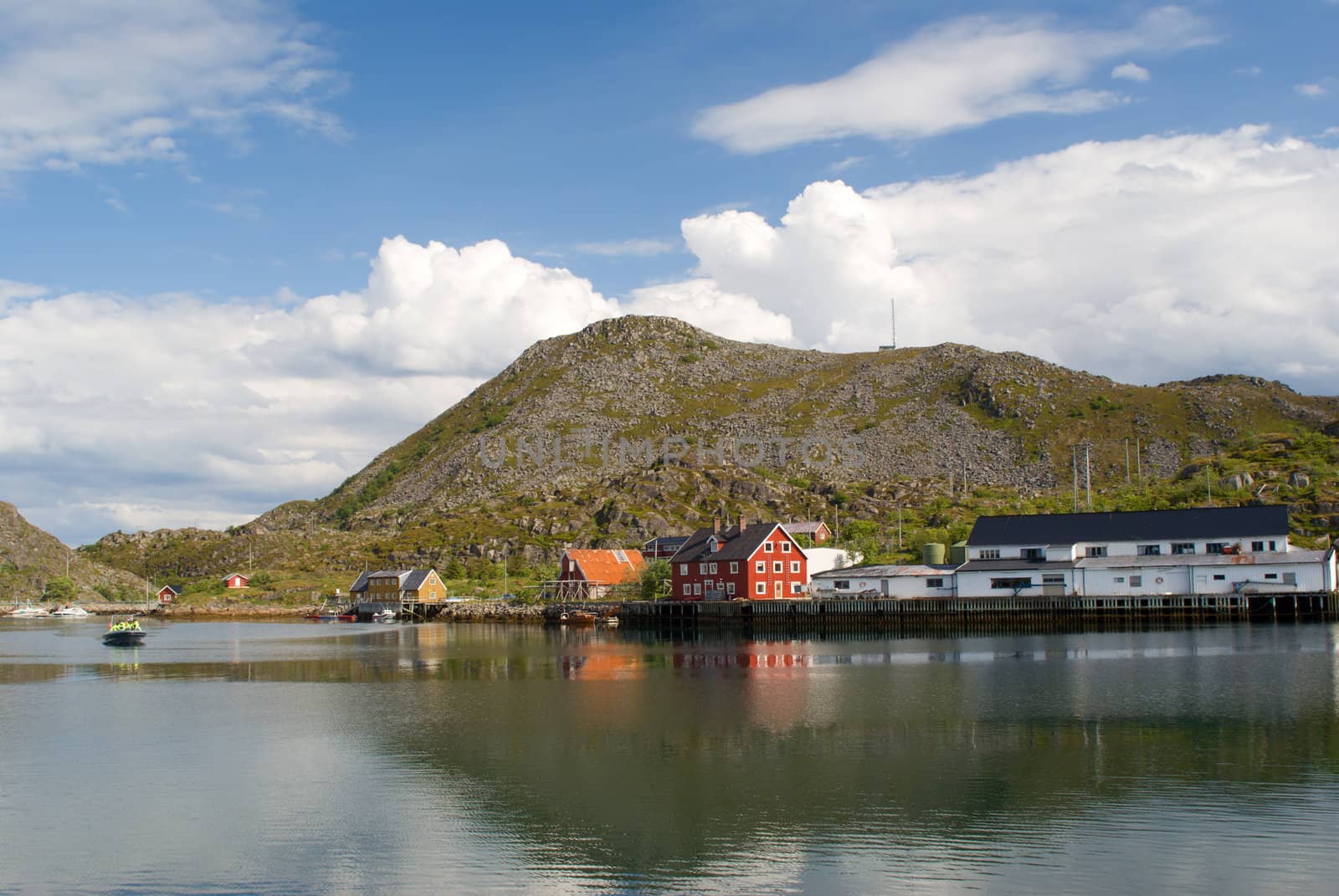 The Norwegian village Skrova on Norwegian Lofoten Islands
