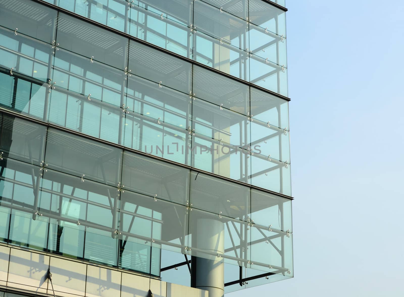 glass wall of building