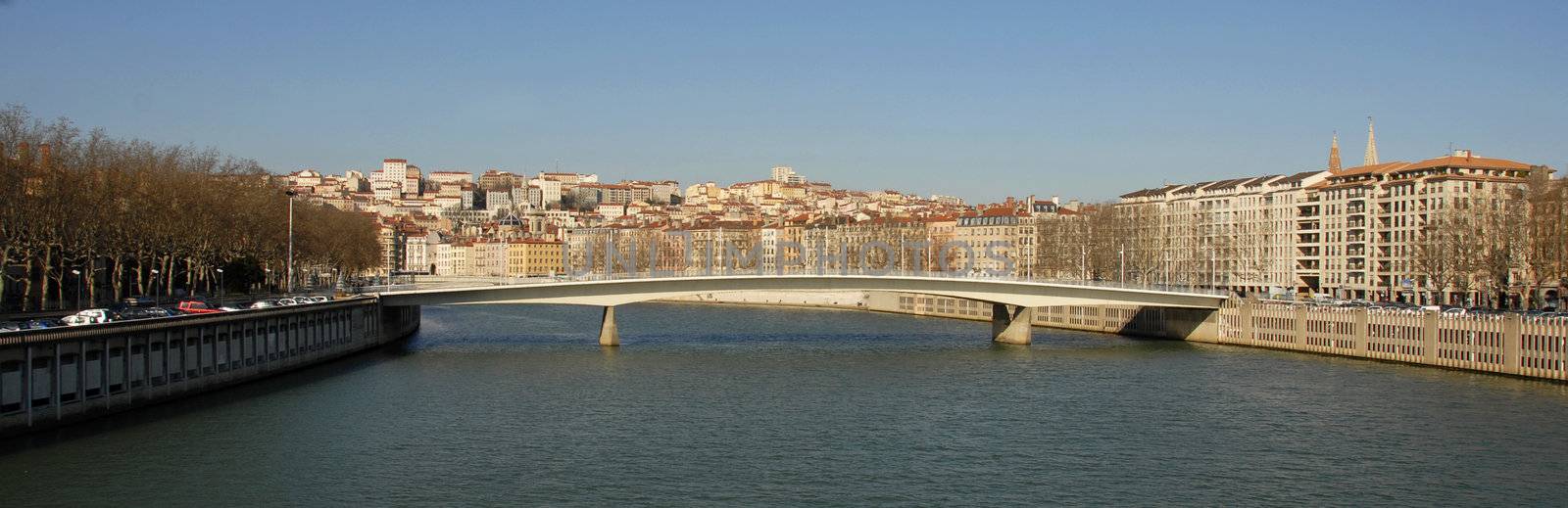 View of the Saone River in Lyon, France