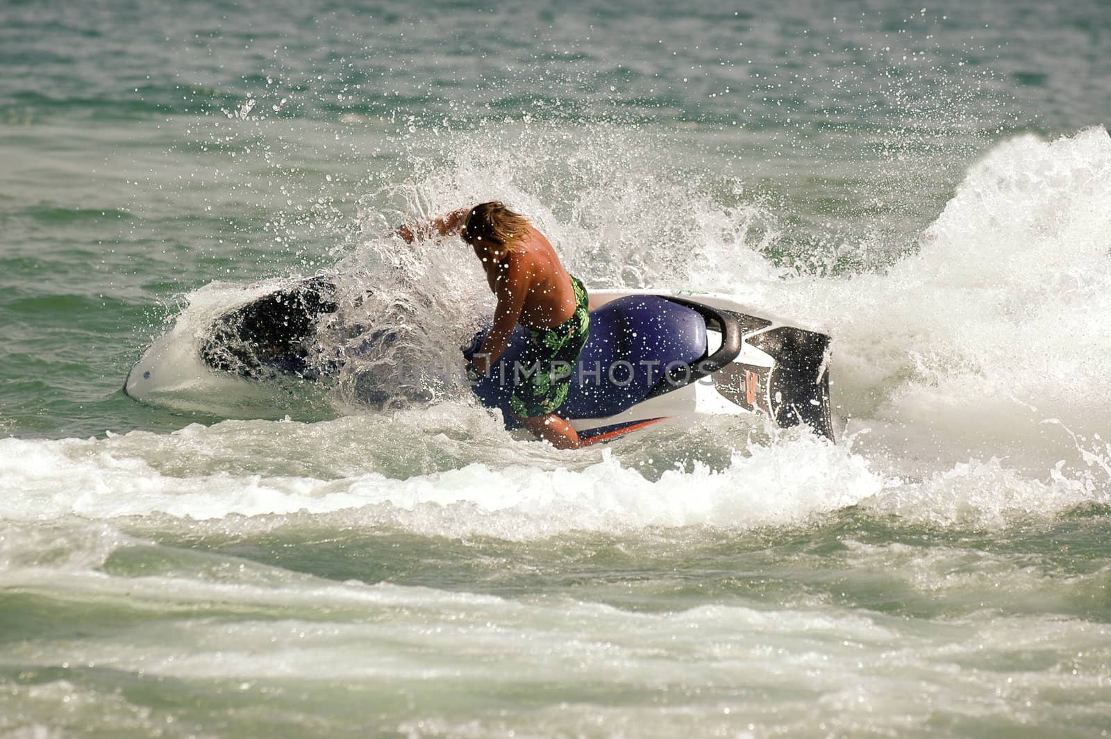 Man riding his jet-ski