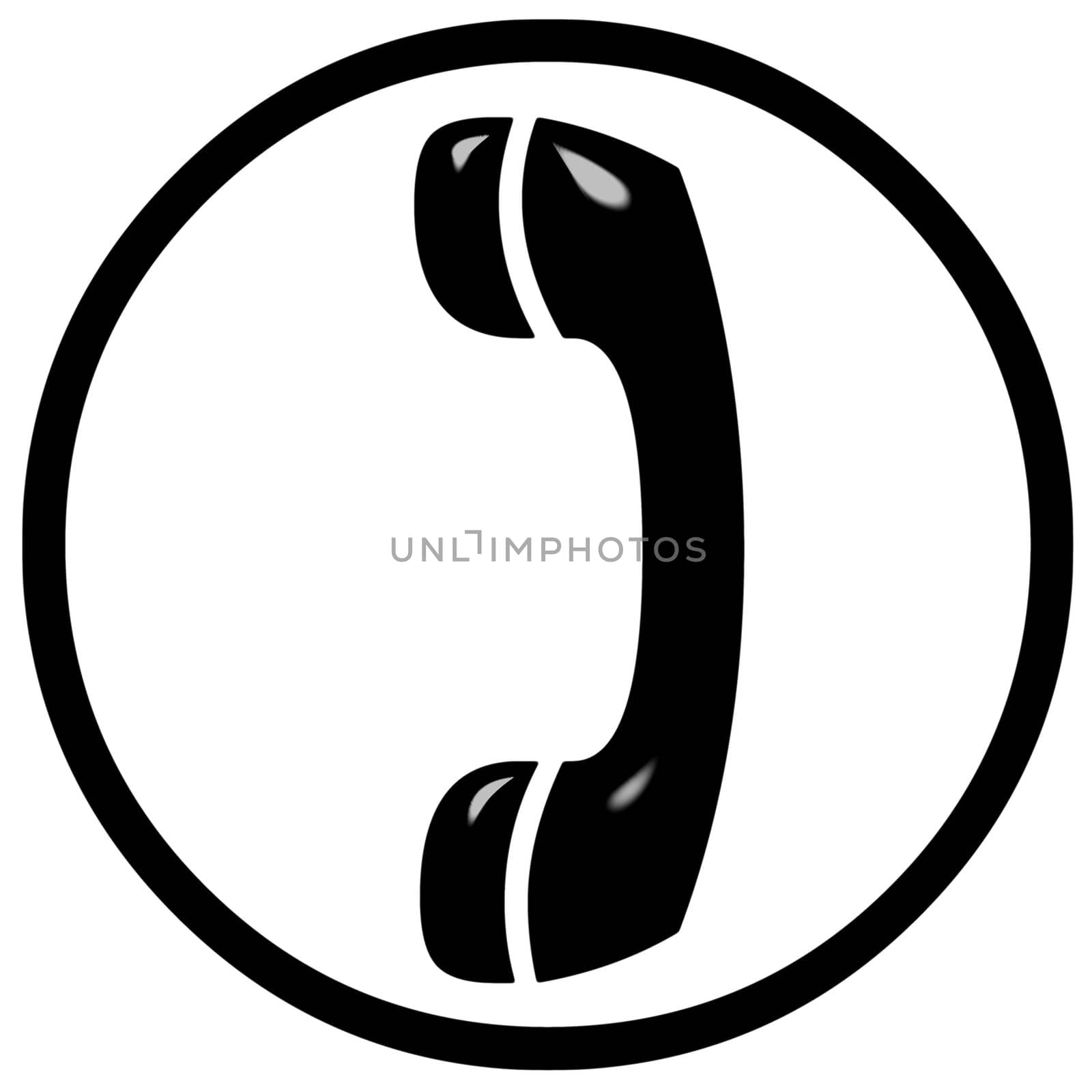 3d telephone sign isolated in white