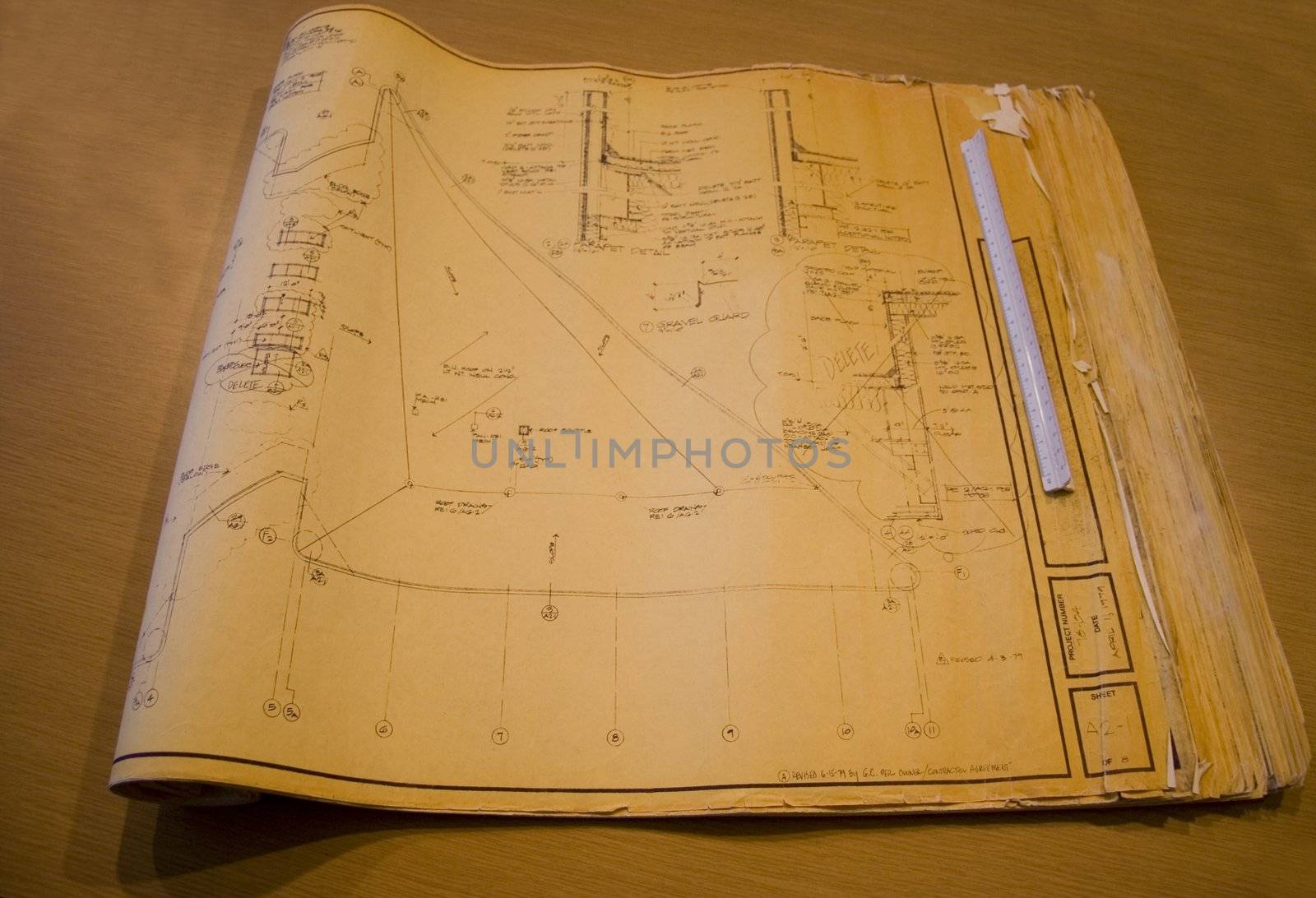 A set of old working drawings and scale