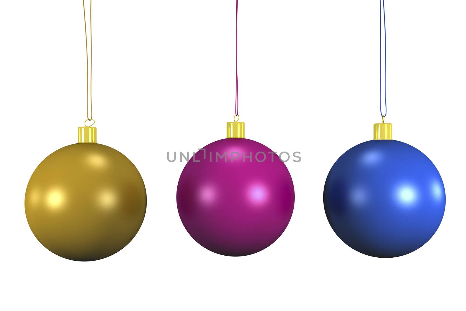 Purple, brown and blue christmas balls