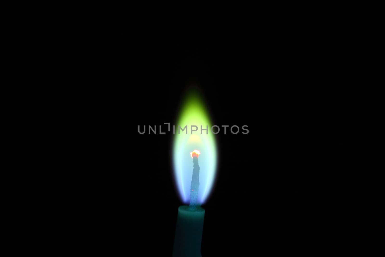 green candle flame