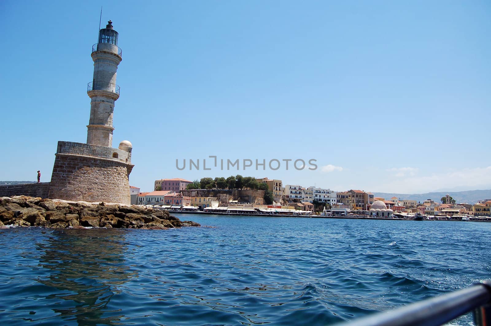 lighthouse in the old port of chania