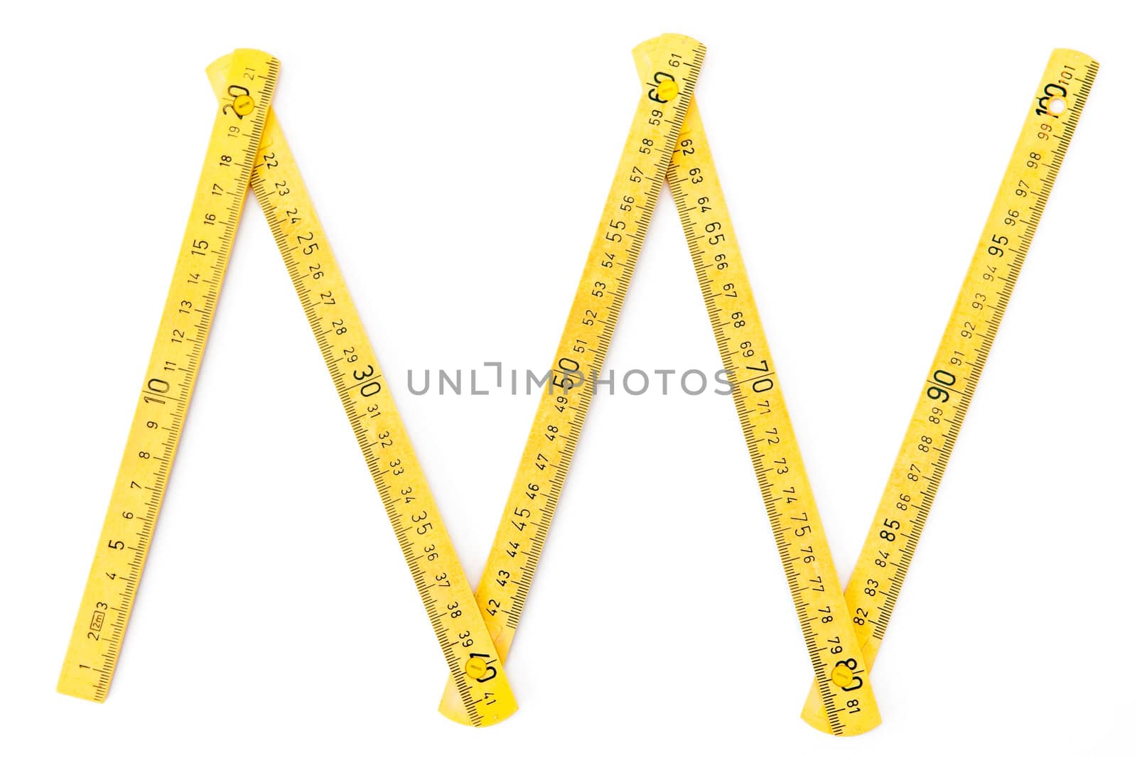 Wood meter on the white background