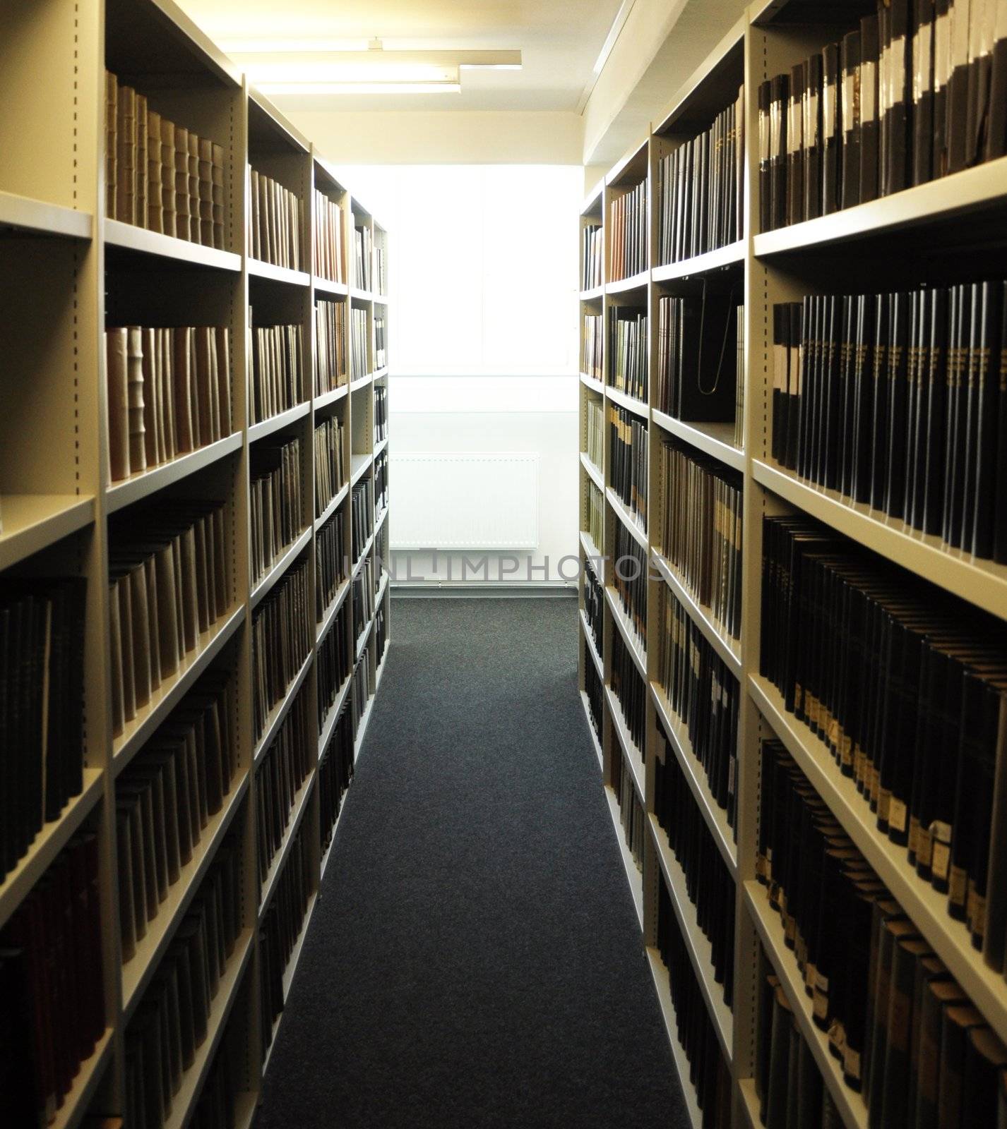 books in a library by gunnar3000