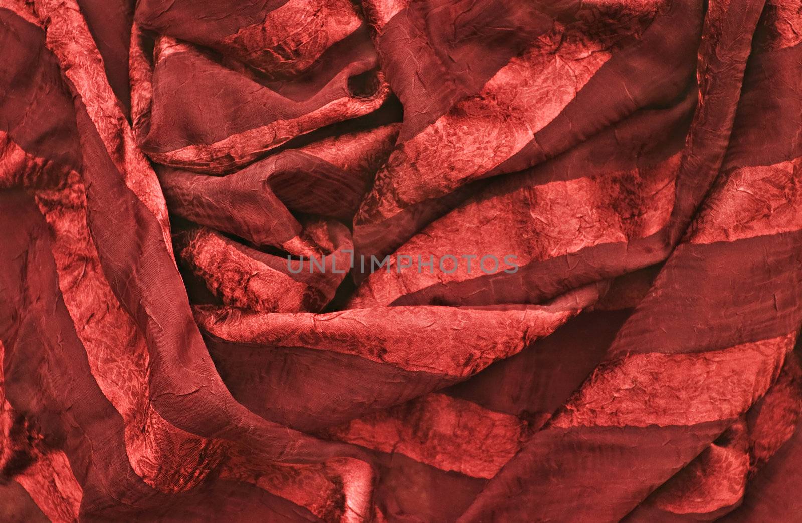 Full frame of beautiful red fabric
