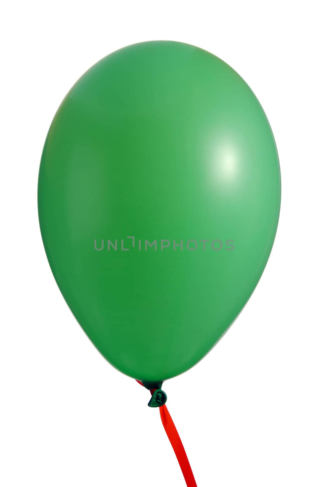 Green balloon isolated on white backgrond