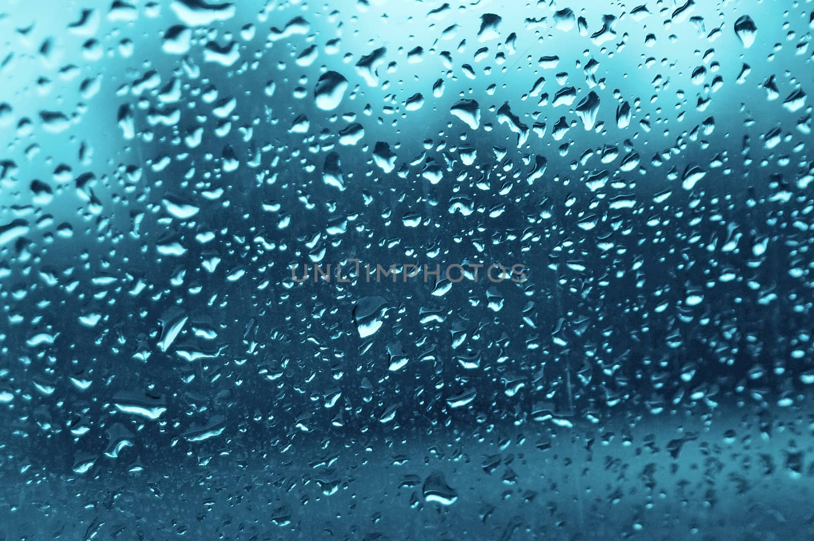 water drops on a glass in avto in rain