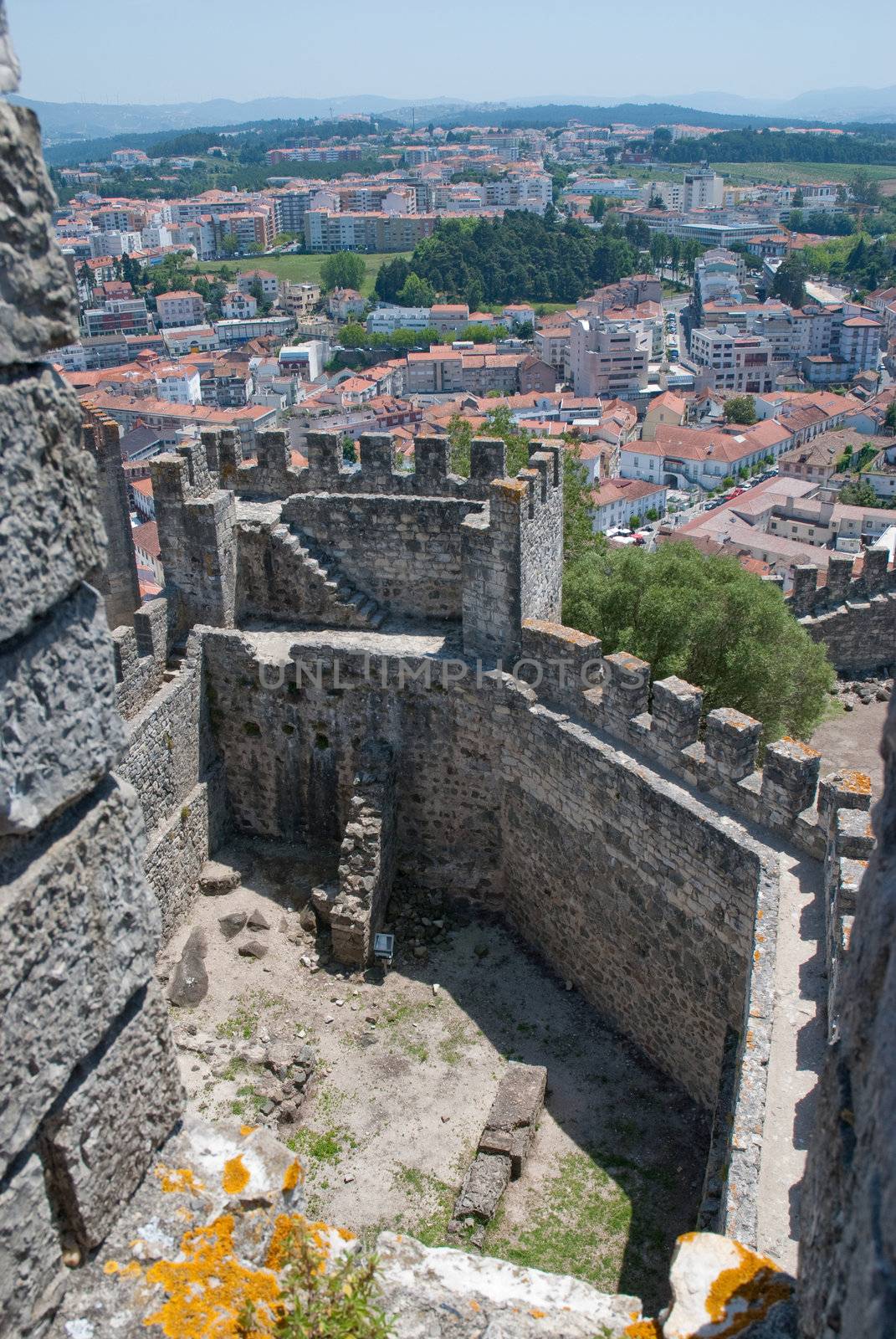 Ancient walls in a Castle, Leiria Portugal.