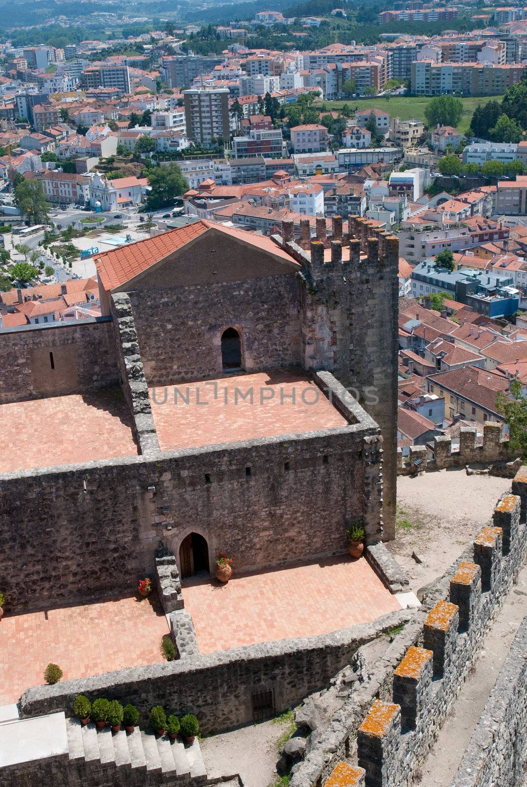 Ancient walls in a Castle, Leiria Portugal.