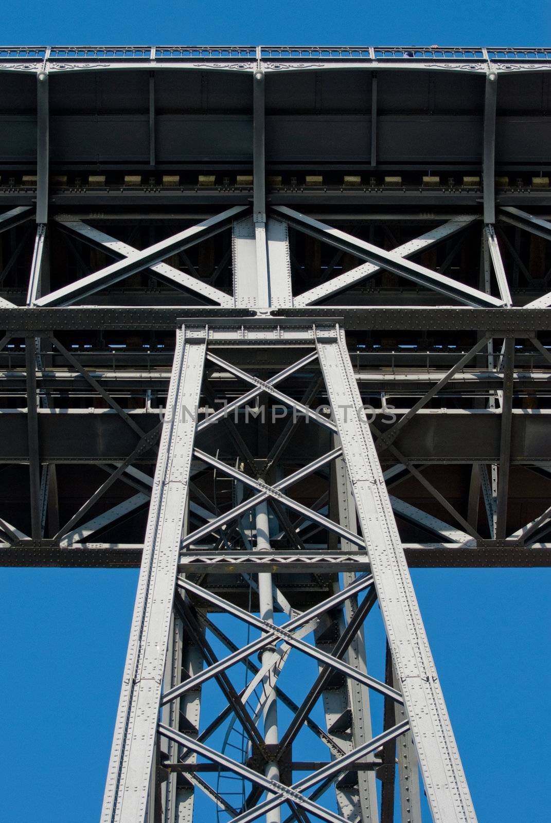 Detail of bridge at Porto, Portugal.