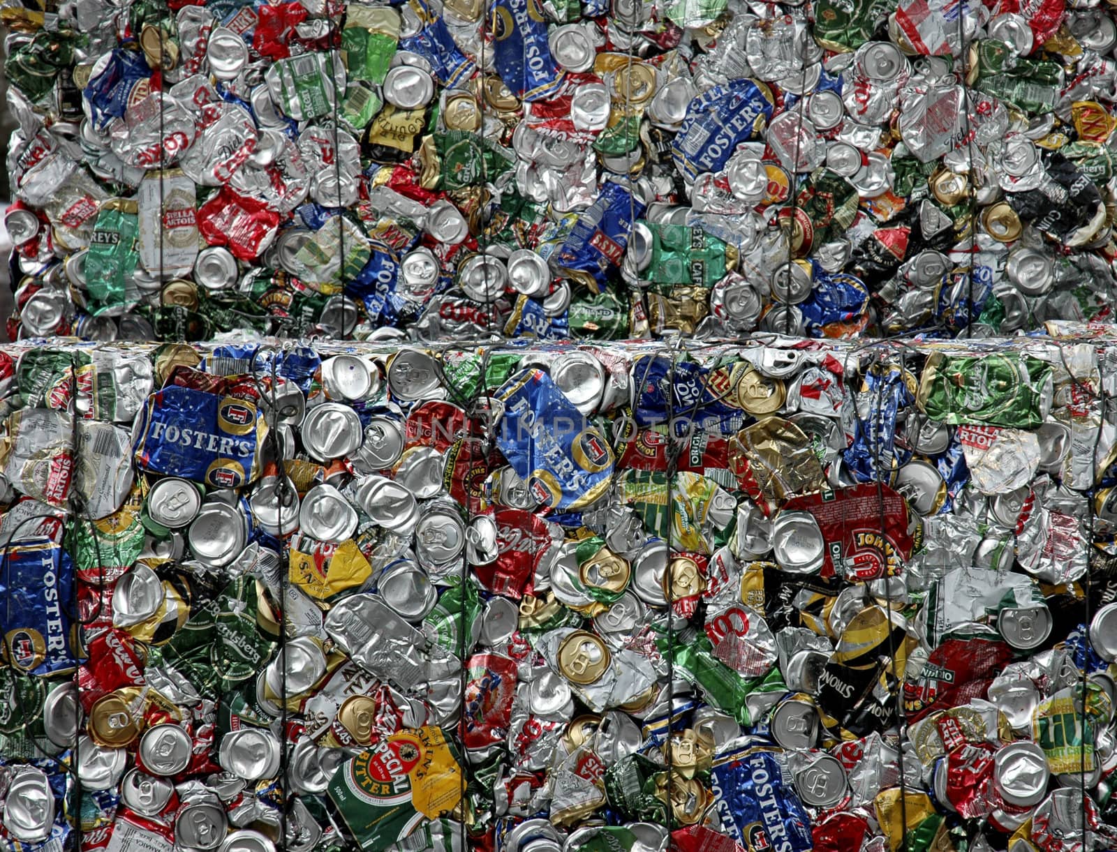 A bale of cans for recycling