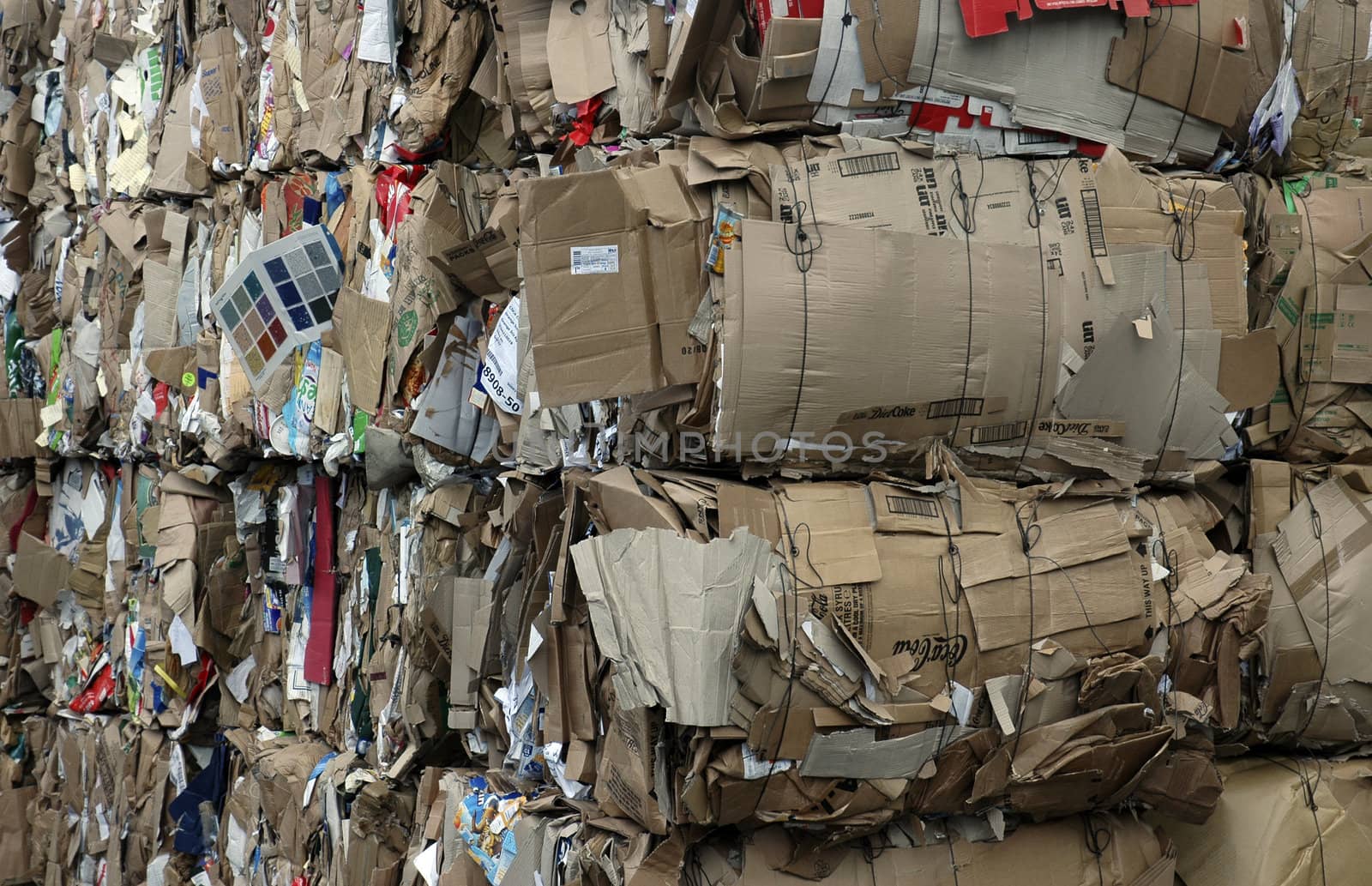 A pile of cardboard ready for recycling