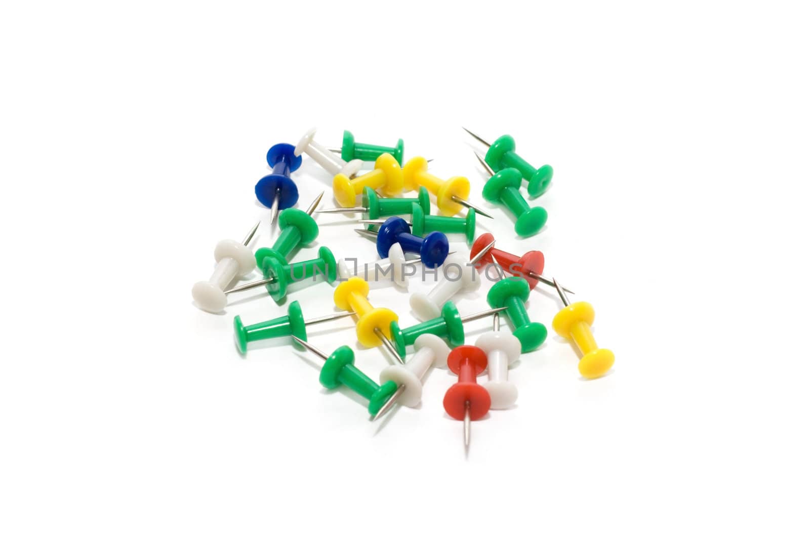 Disposit office needle insulated on white background