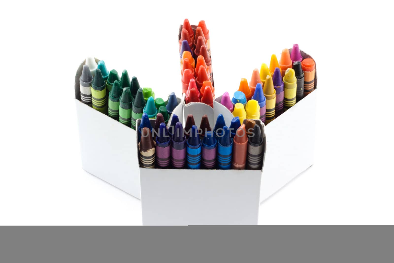 Boxes with pencil insulated on white background