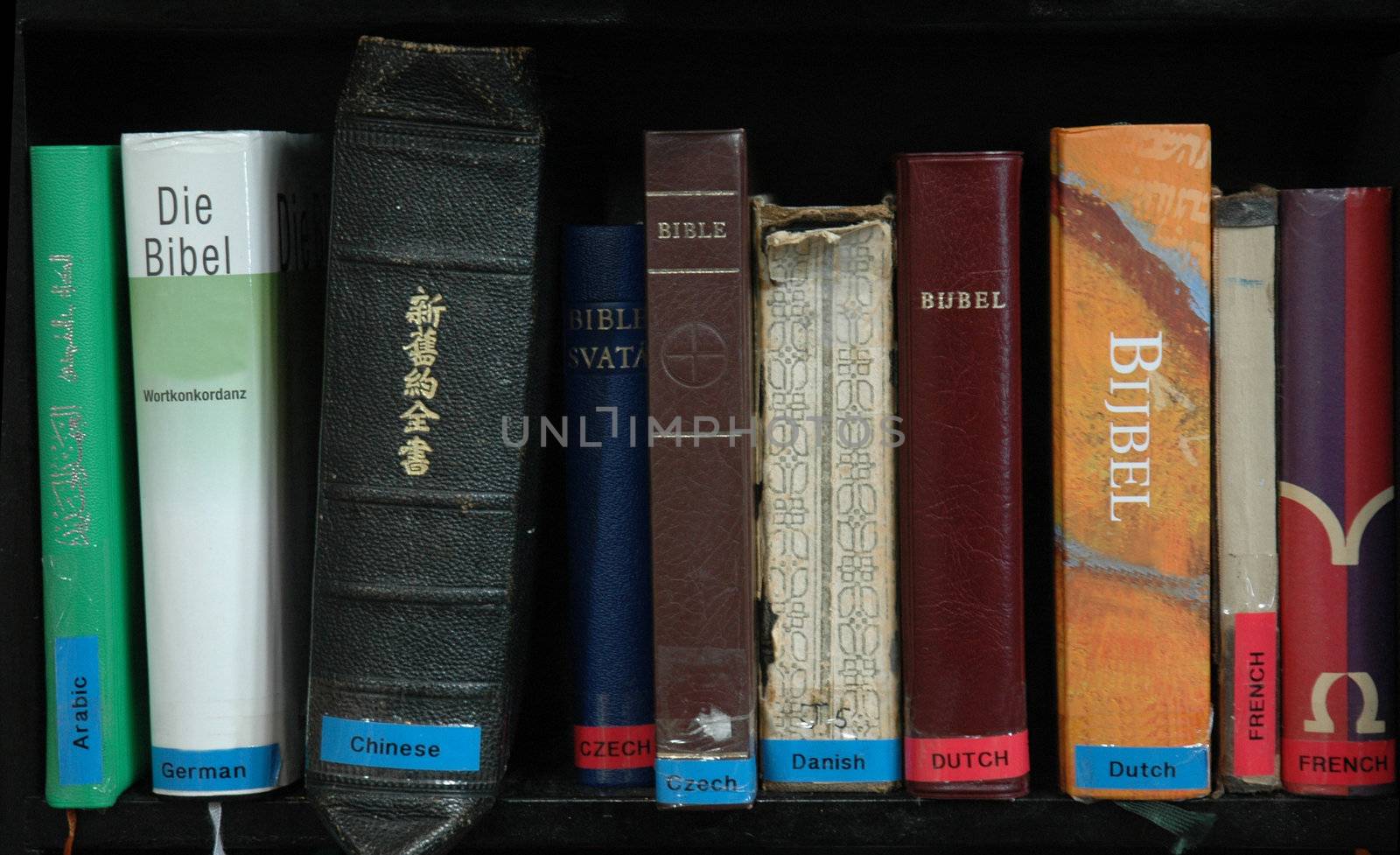 A collection of Holy Bibles in many different languages