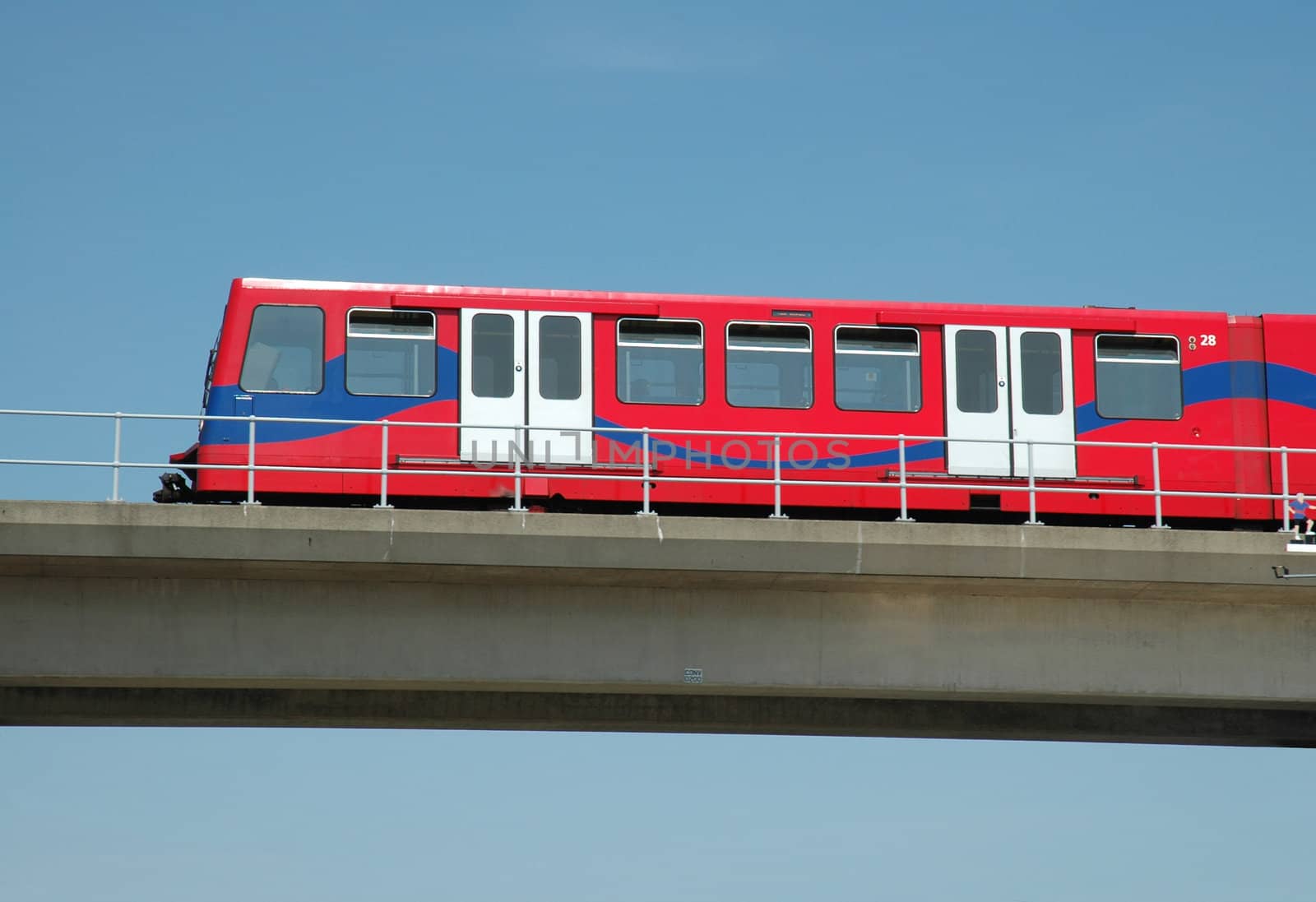 A train on the Docklands Light Railway, Docklands, London