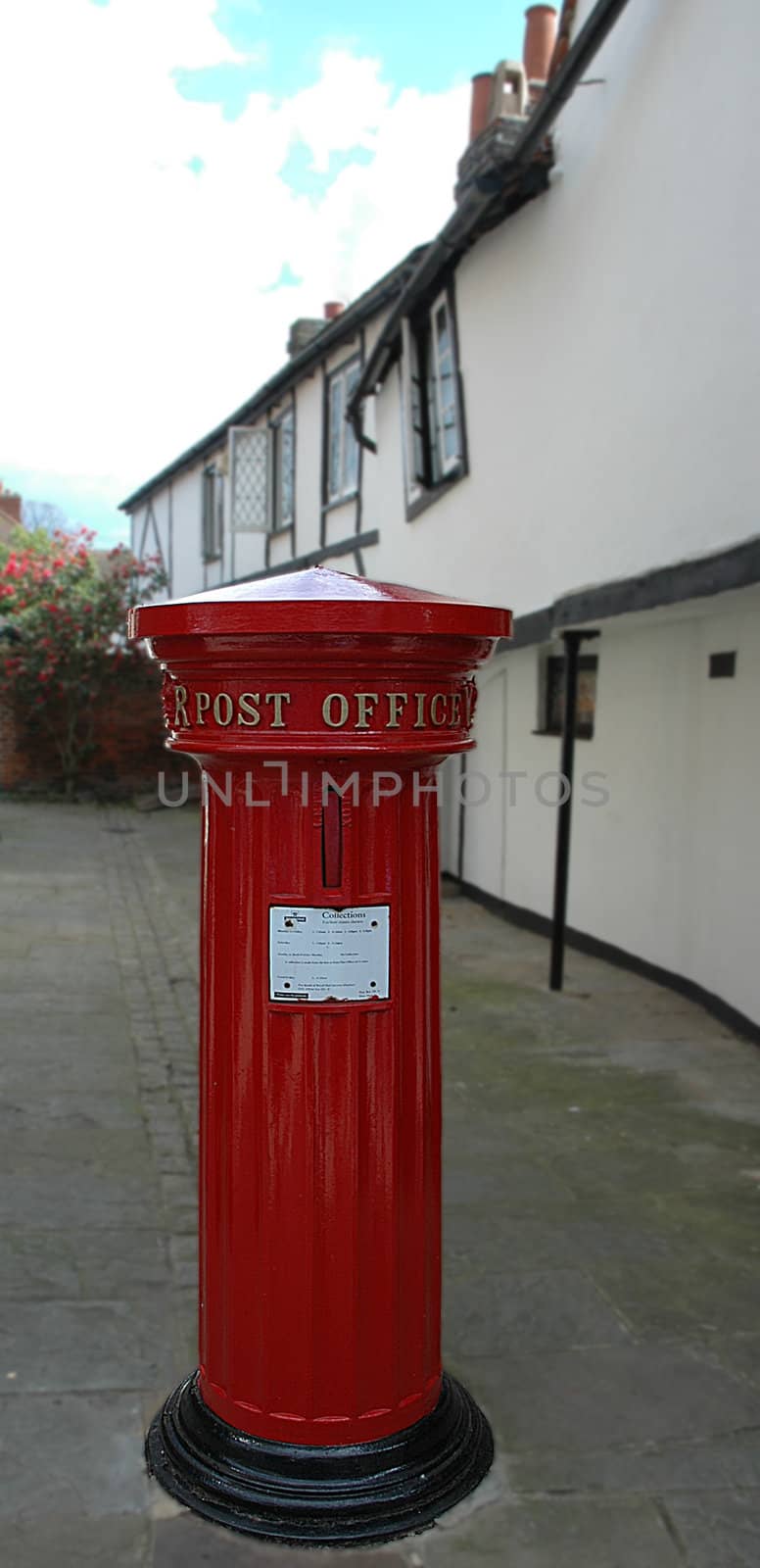 Old British Post Box in a Street Scene