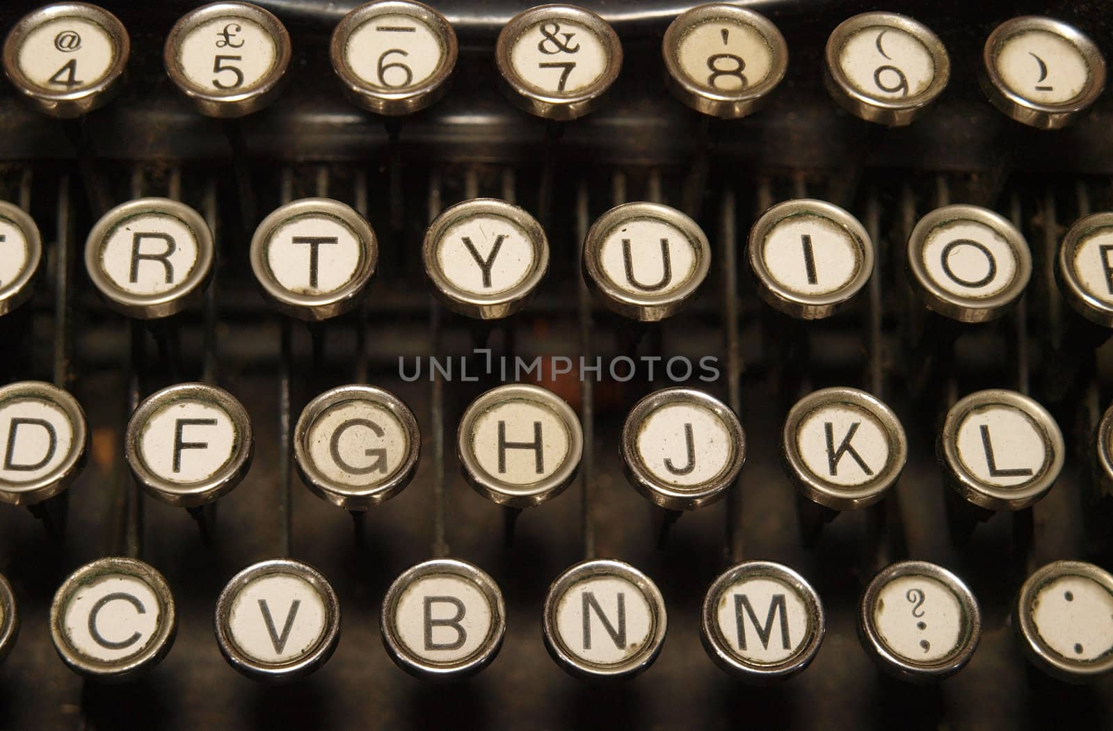 Keys on an Old British Typewriter    