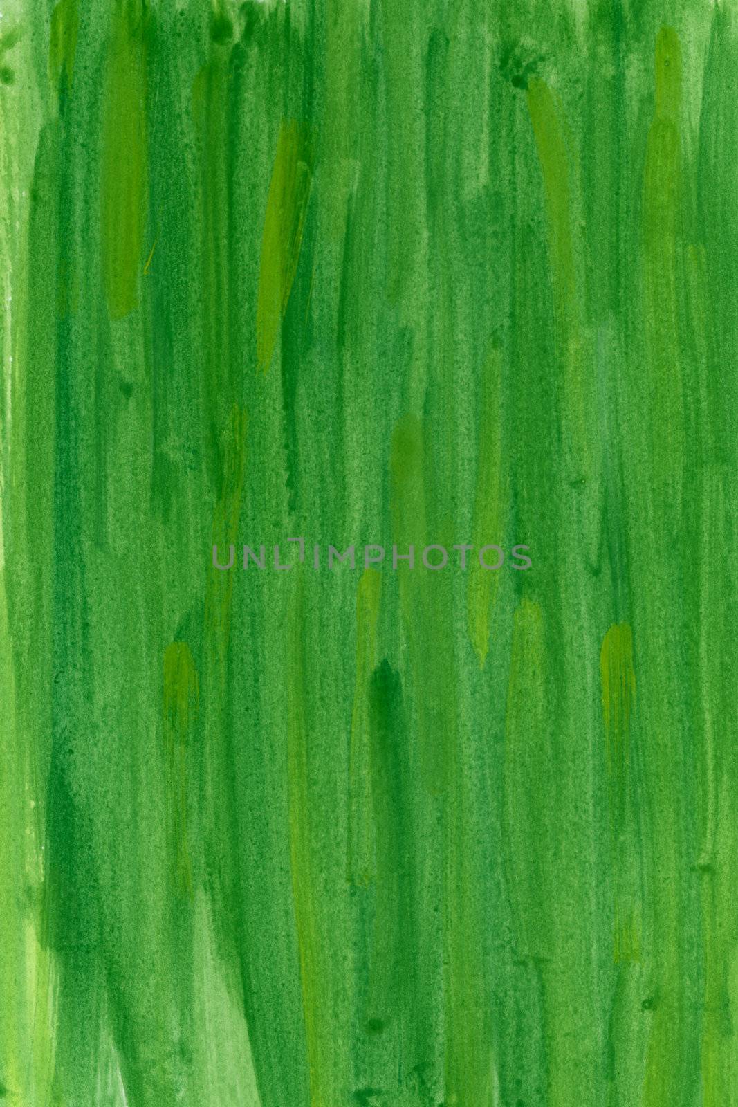 green watercolor background painted with vertical brush strokes