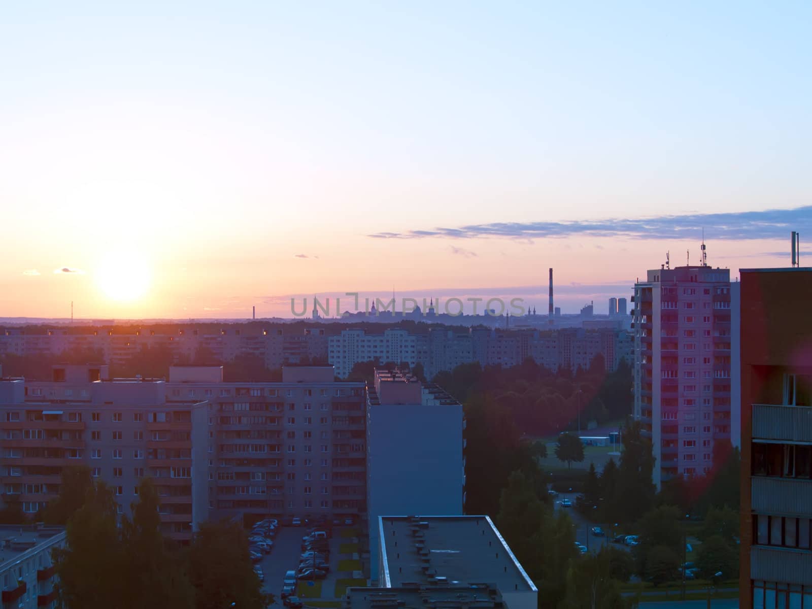 Urban sunrise in Tallinn Estonia