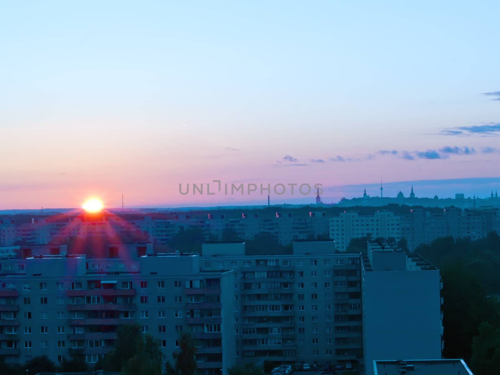 Urban sunrise in Tallinn Estonia