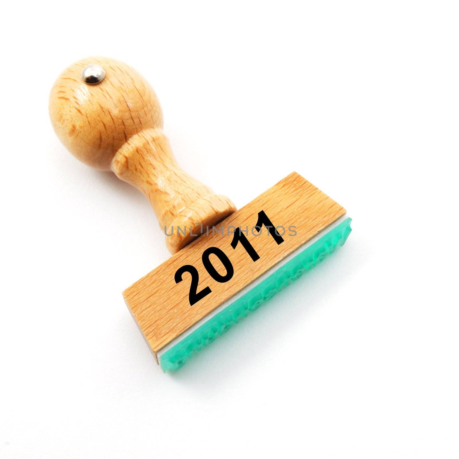 year 2011 concept with stamp in office showing new year