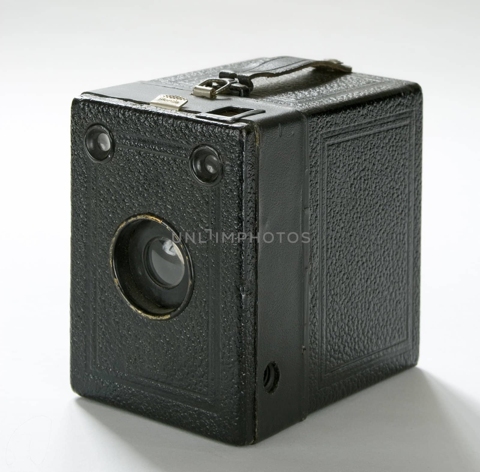 vintage american box camera isolated at white