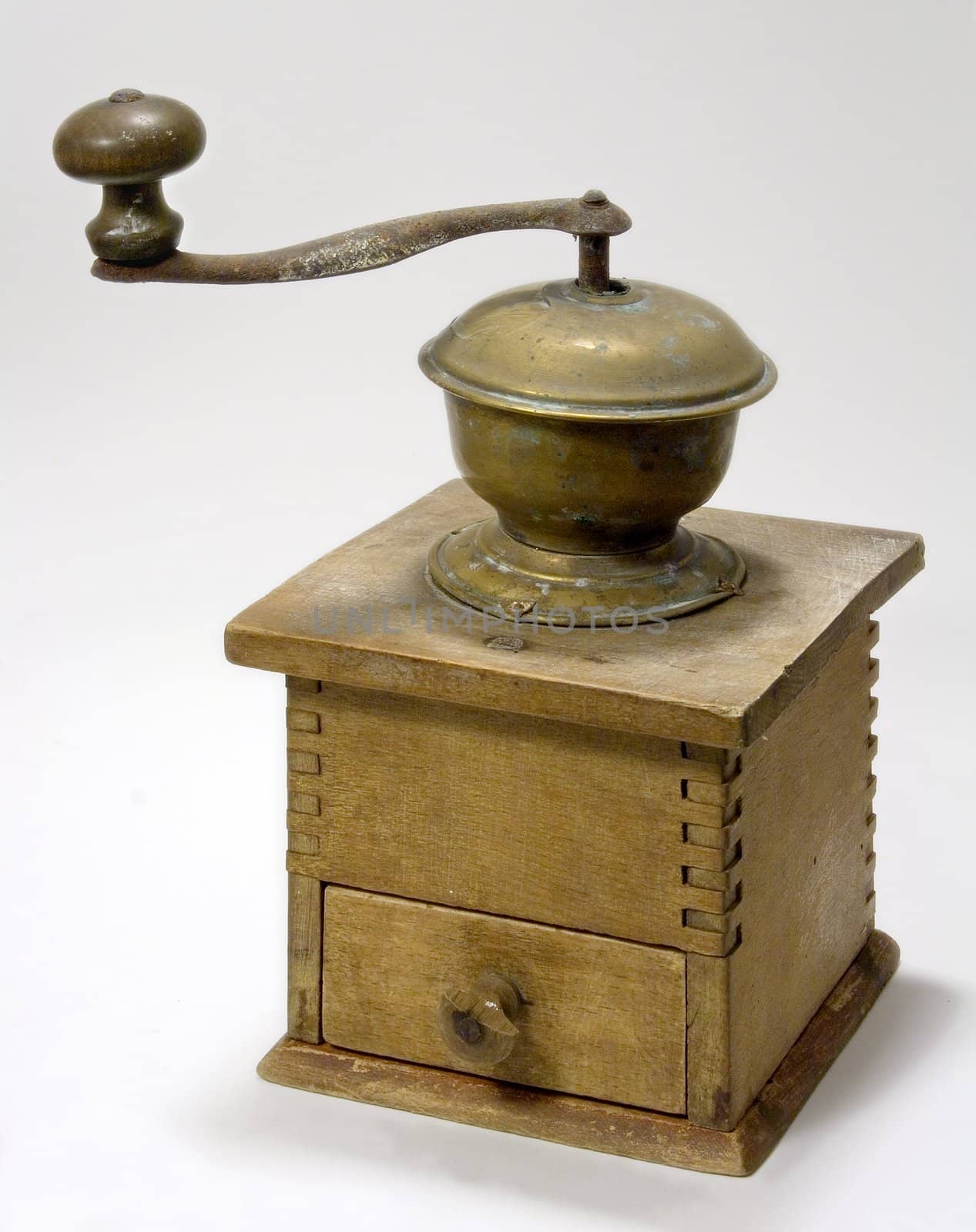 old wooden coffee machine