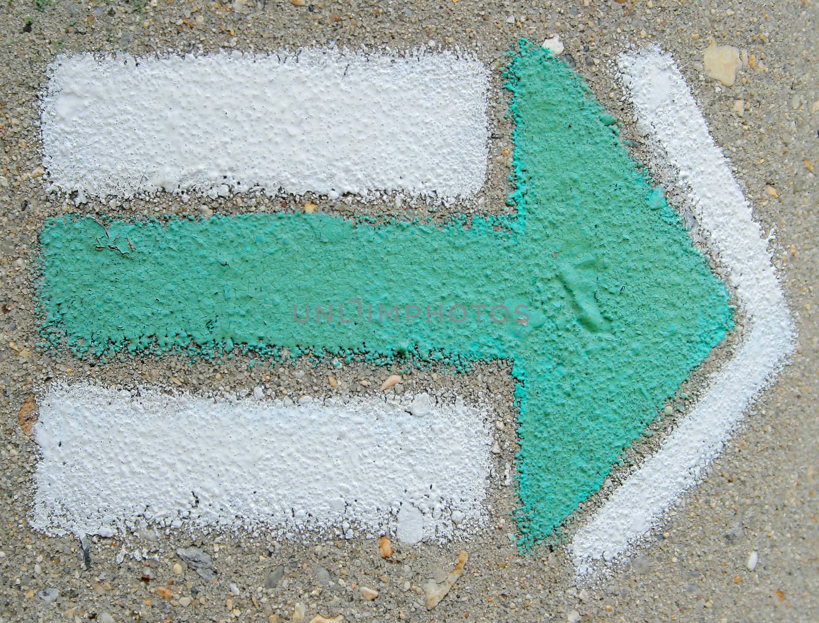green arrow mark