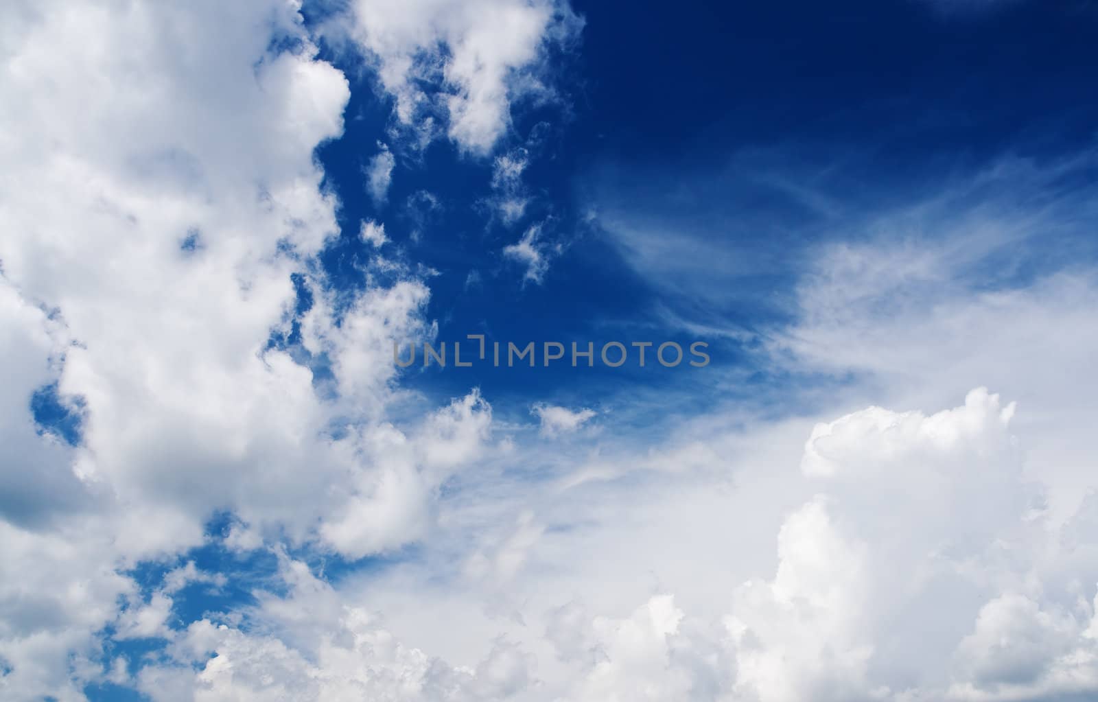 beautiful clouds on a blue bright sky