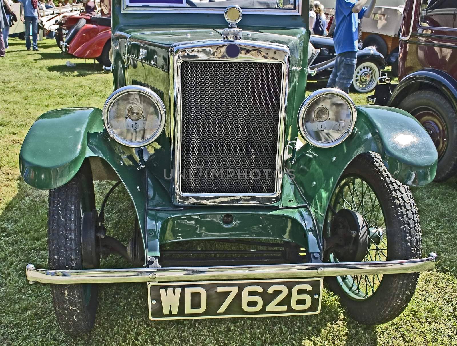 front mask of a vintage car