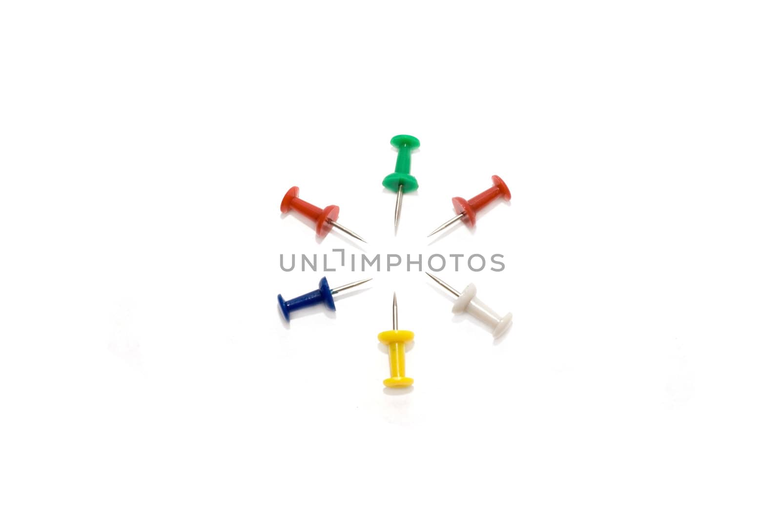 Disposit office needle insulated on white background