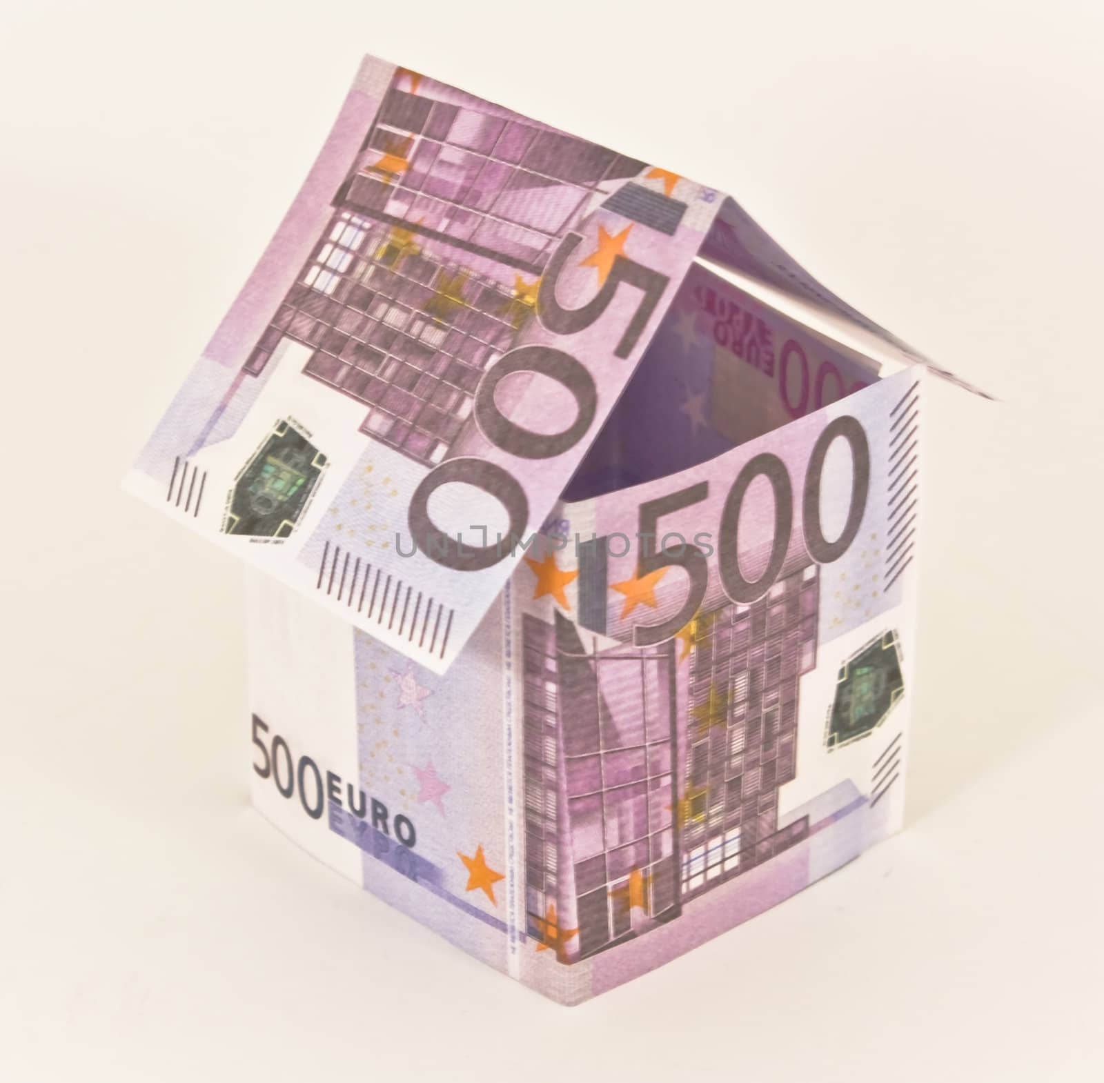 Money house made from 500 Euro banknotes by Baltus