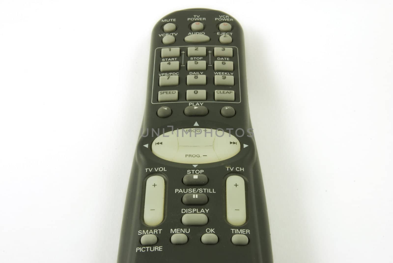 Isolated television remote control with number pad