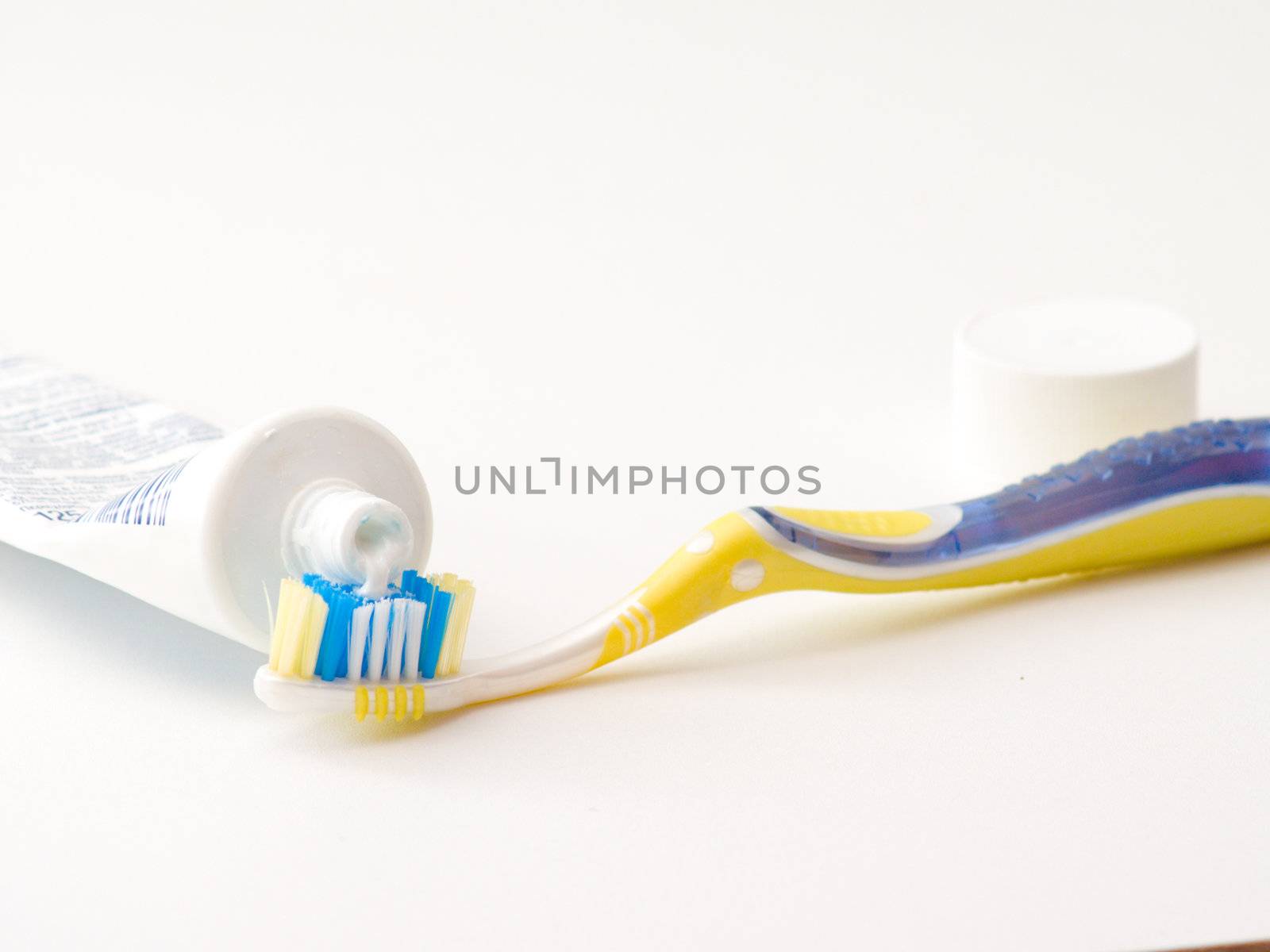Dental - Tooth brush and toothpaste with copyspace