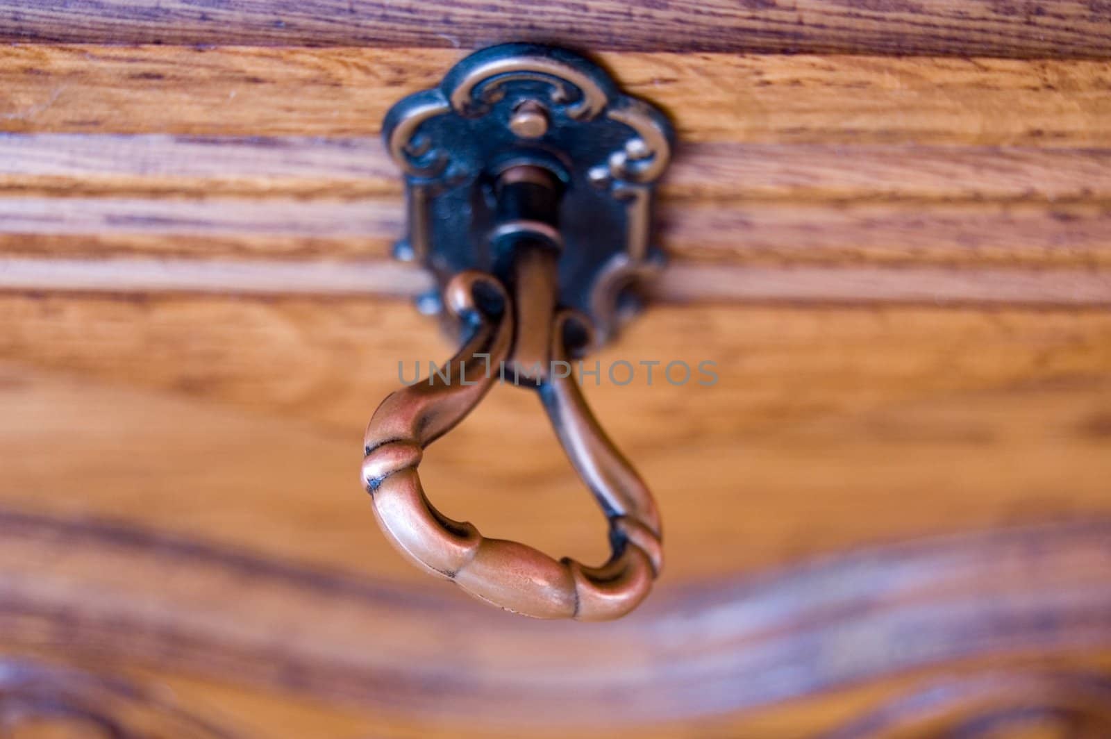 antique key in locked door
