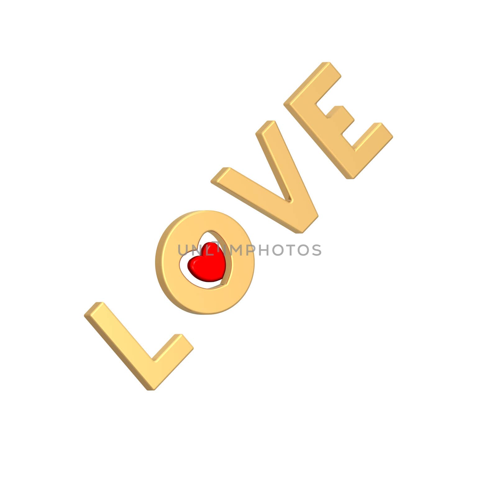 Love with heart isolated on white.  by ppart