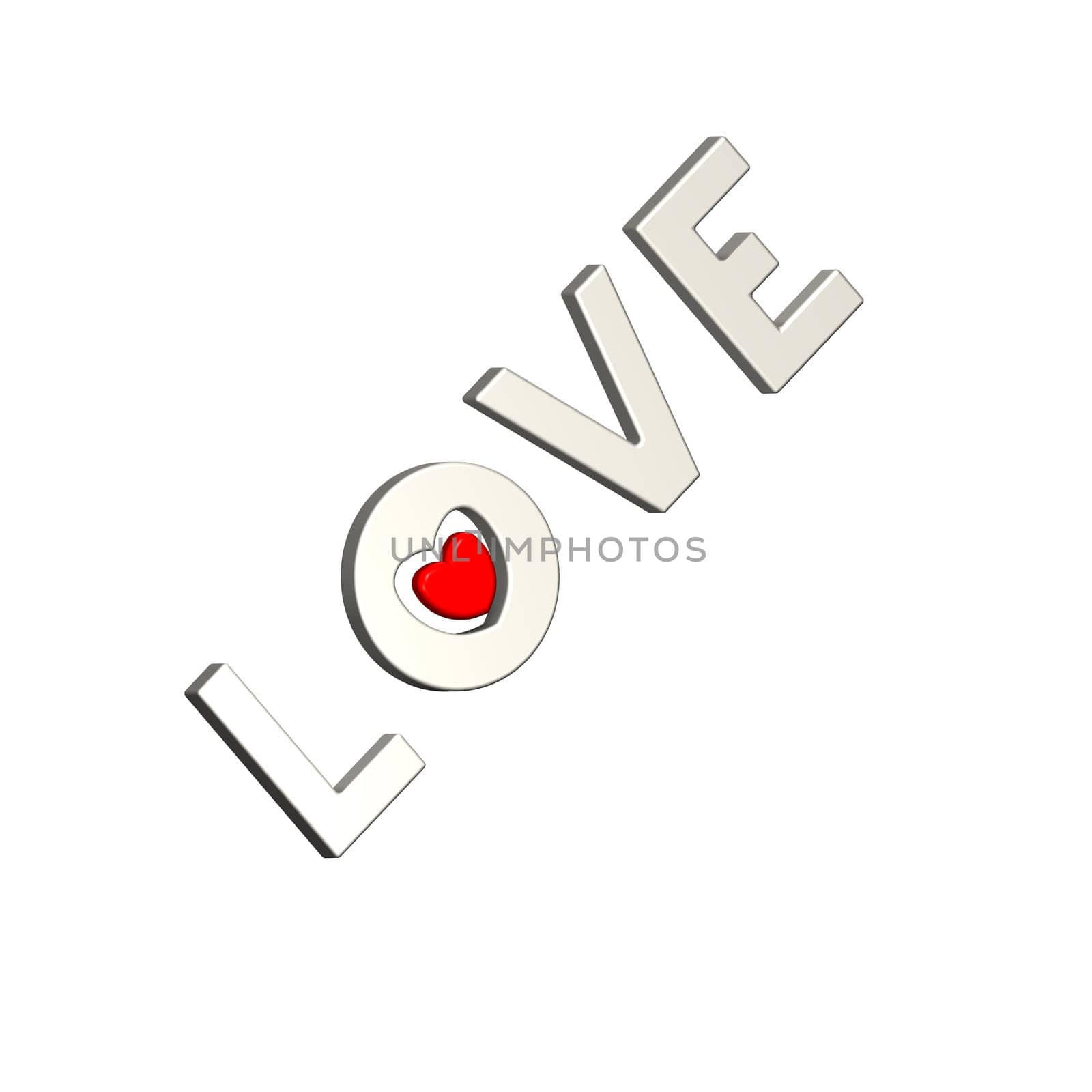 Love with heart isolated on white.  by ppart