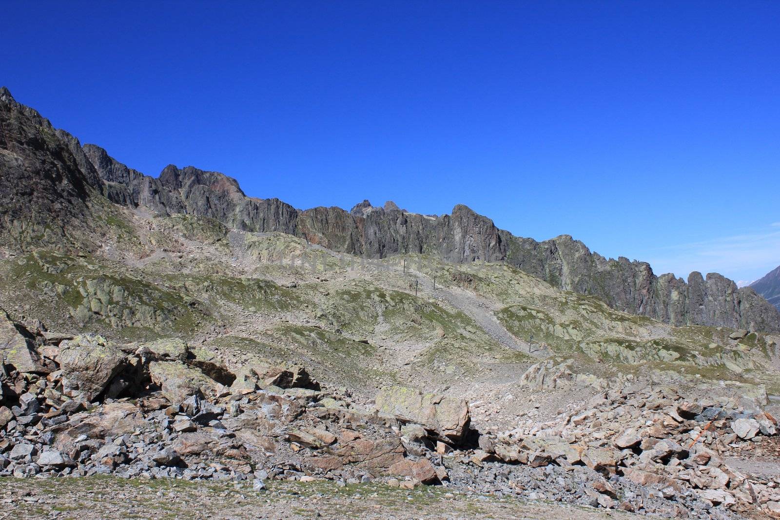 mountain and rock and sky blue