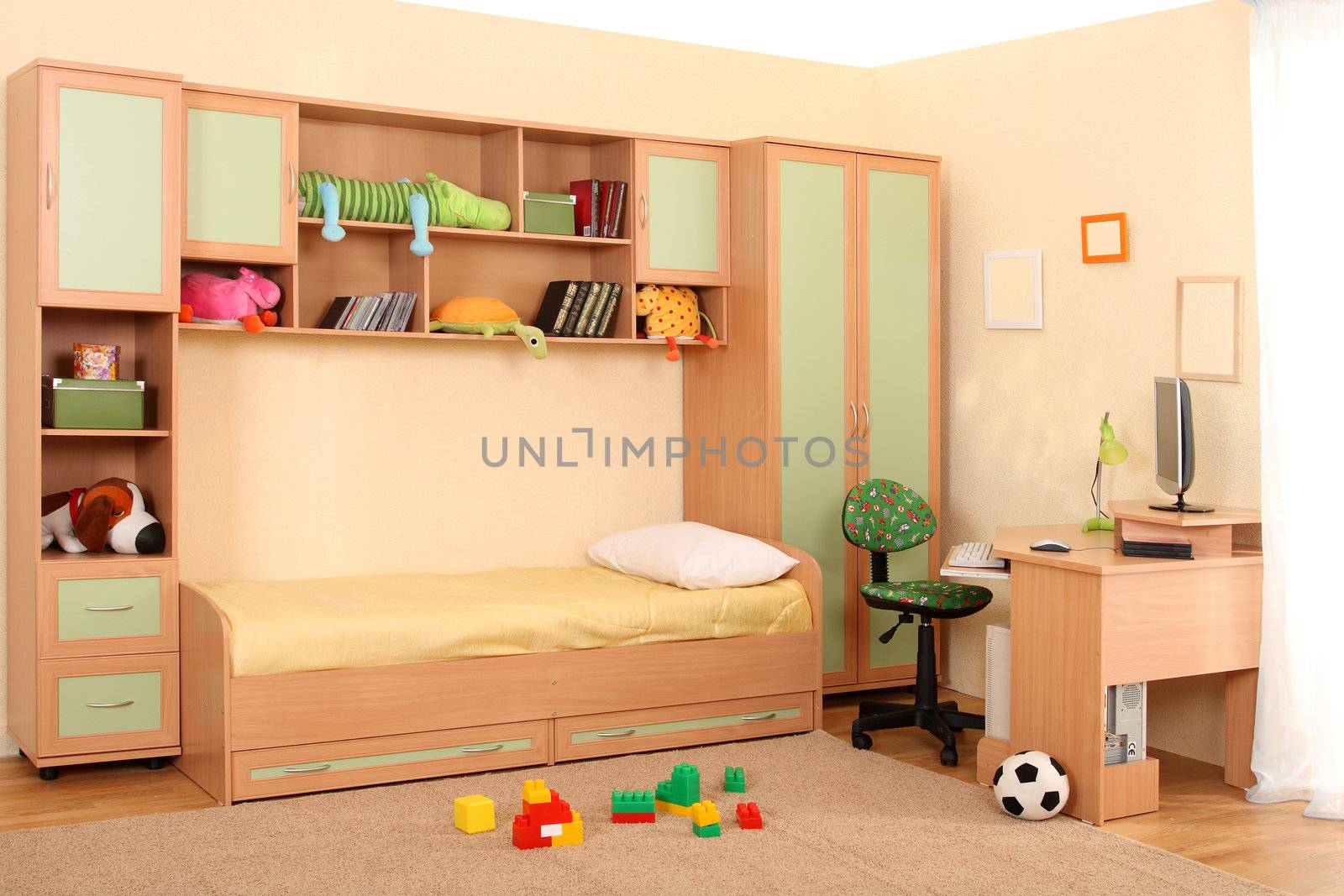 Studio photographing of an interior of a children's room