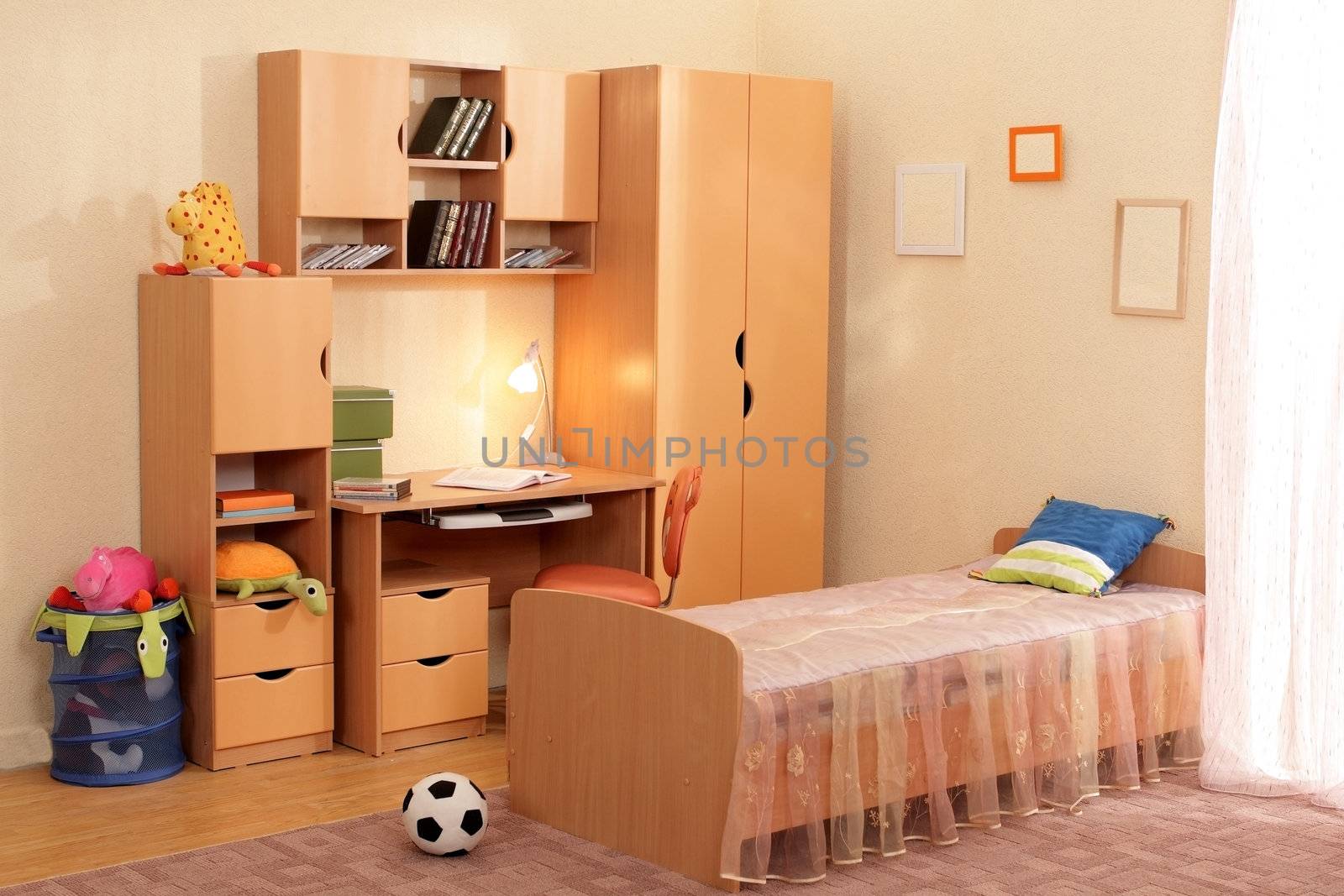 Studio photographing of an interior of a children's room