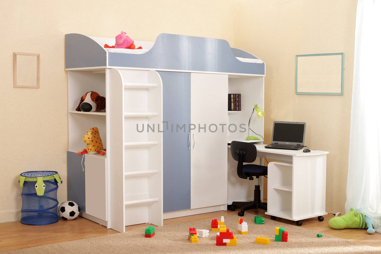 Studio photographing of an interior of a children's room