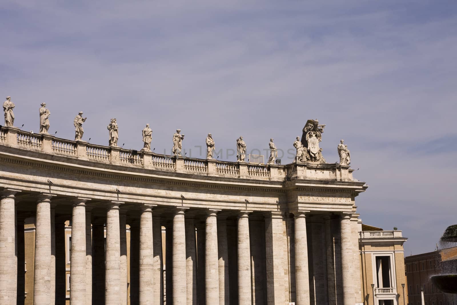 Bernini`s colonnade at the Vatican in Rome Italy