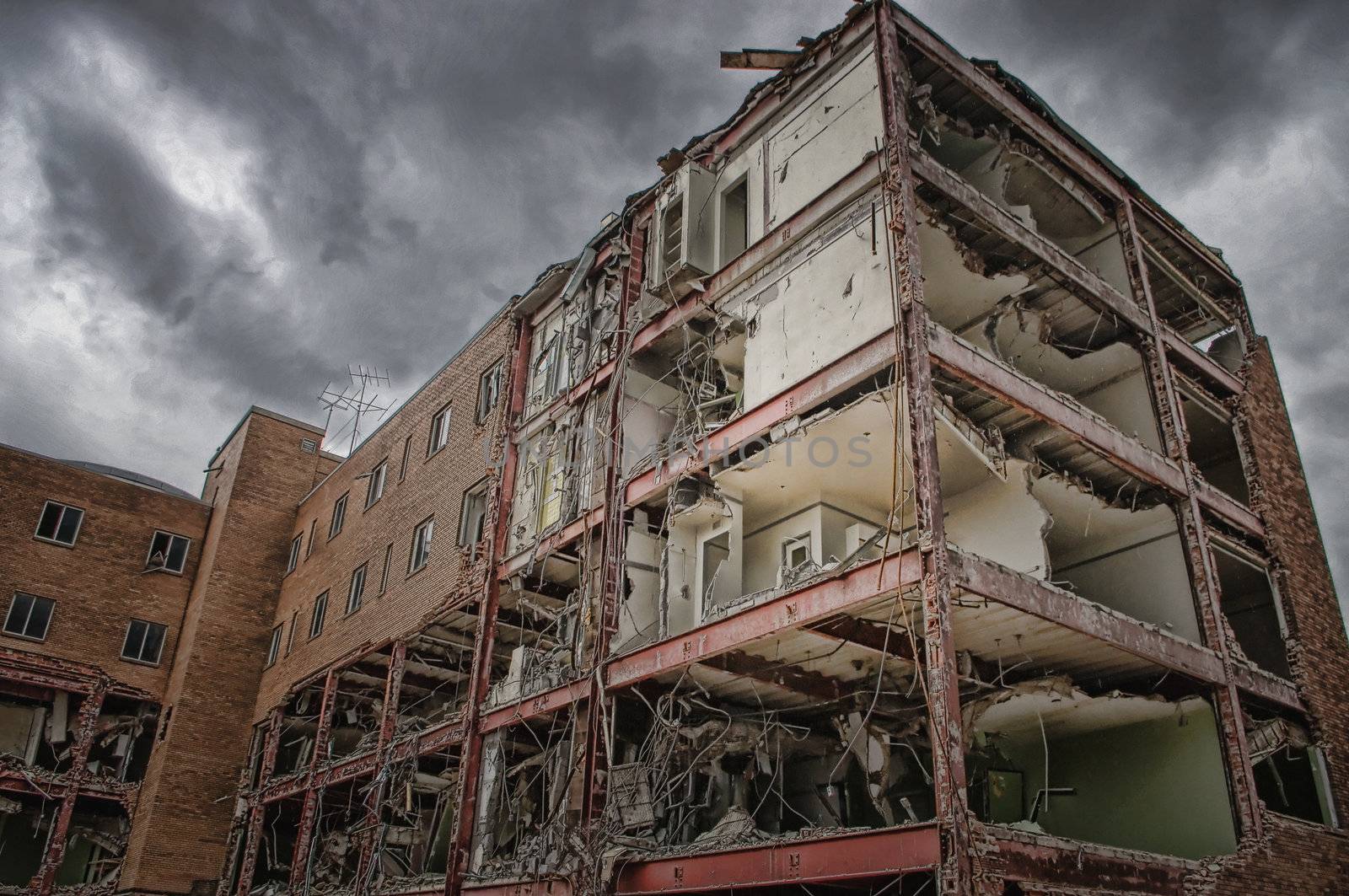 Demolition on a Rainy Day by watamyr